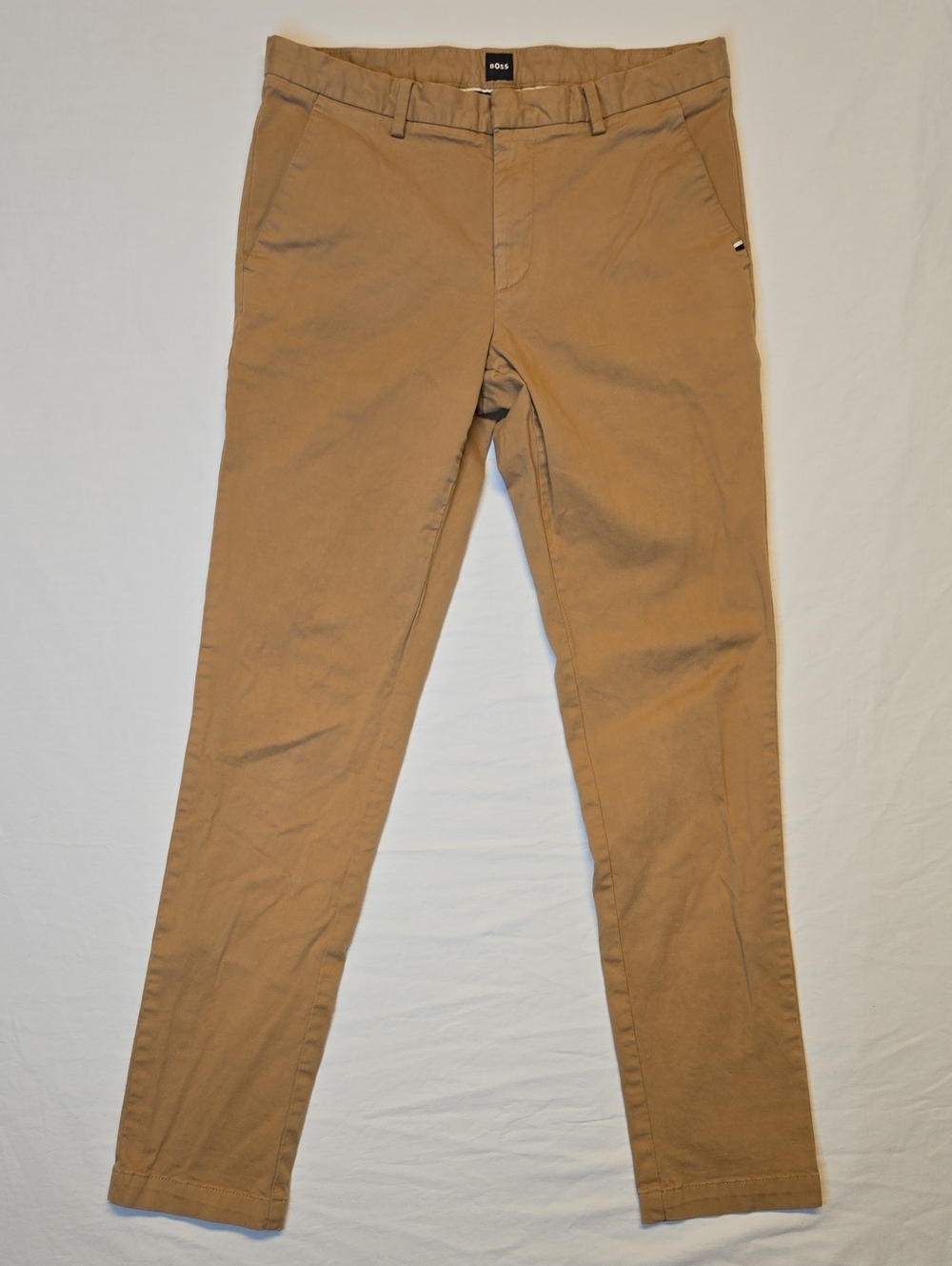 Hugo Boss Tan Khaki Kaito Slim Tapered Fit Stretch Chino Dress Pants